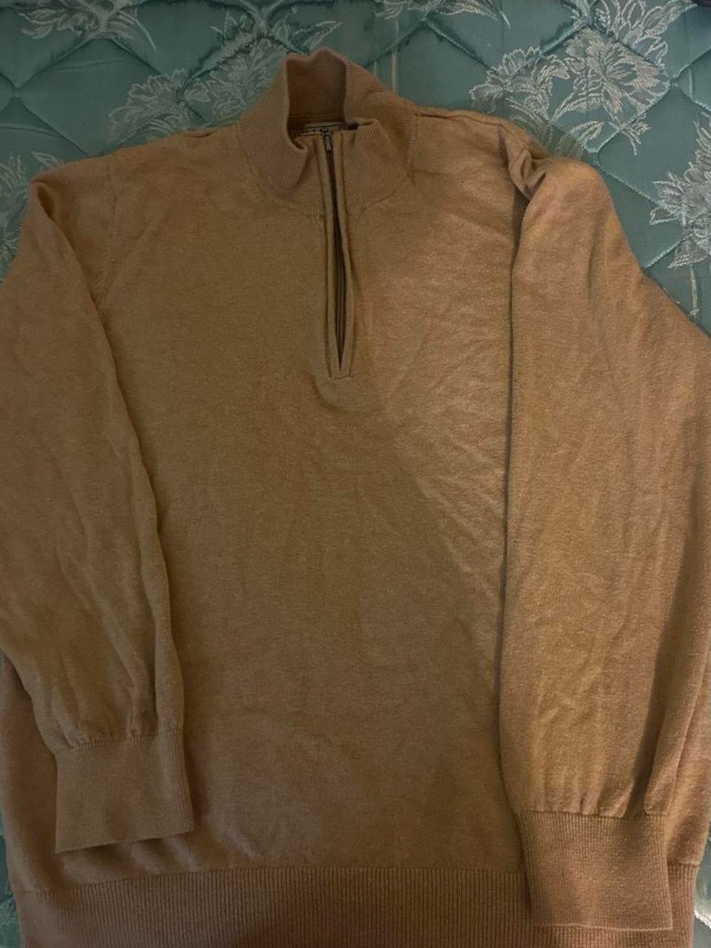 L.L. Bean Men's Half-Zip Pullover in Camel